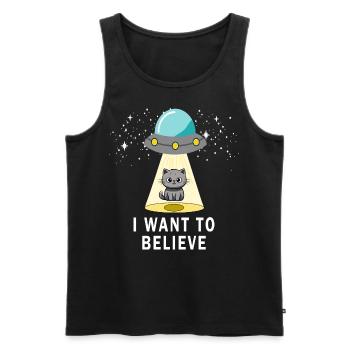 Croyez UFO Chats T-shirt - Débardeur bio Premium Homme - noir - Devant - AI Model Male 178 light (178cm)