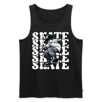 Skater Skate Skateboard Design - Männer Premium Bio Tank Top - Schwarz - Vorne - AI Model Male 178 light (178cm)