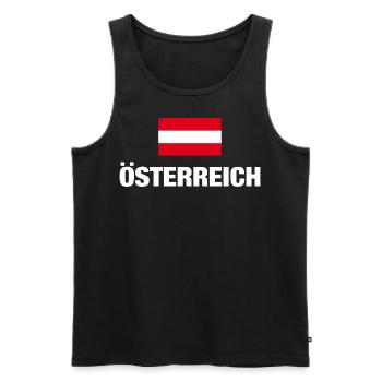 Austria, Austrian Flag, Austria Gift - Men's Premium Organic Tank Top - black - Front - AI Model Male 178 light (178cm)