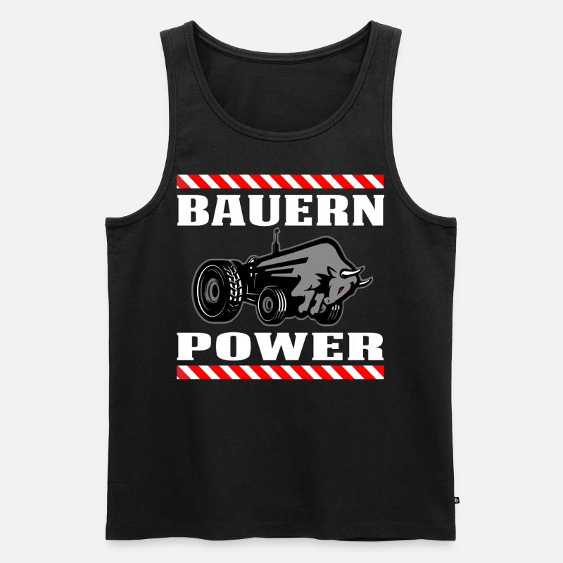 Bauern Power - Männer Premium Bio Tank Top - Schwarz
