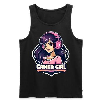 Gamer Girl - Männer Premium Bio Tank Top - Schwarz - Vorne - AI Model Male 178 light (178cm)