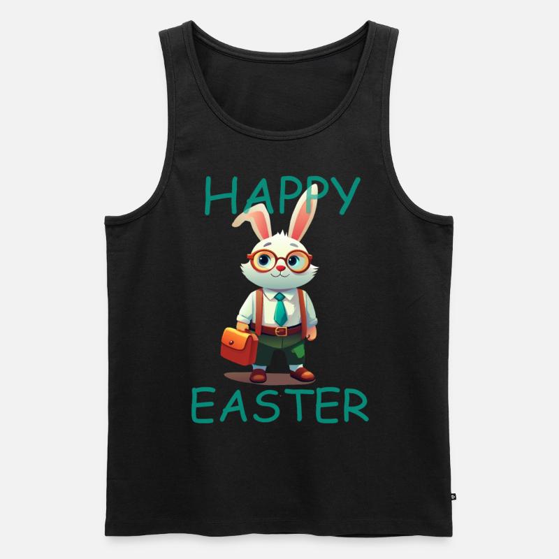 Lapin mignon - Joyeuses Pâques - Débardeur bio Premium Homme - noir