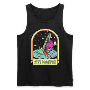 Stay positive no matter where you are. - Men's Premium Organic Tank Top - black - Front - Michal (187cm)