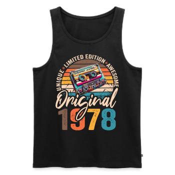 Vintage geboren 1978 Geburtstag Original 1978 - Männer Premium Bio Tank Top - Schwarz - Vorne - Michal (187cm)