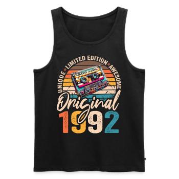 born 1992 Birthday Original vintage 1992 - Men's Premium Organic Tank Top - black - Front - Michal (187cm)