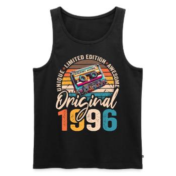 Vintage Born 1996 Birthday Original 1996 - Men's Premium Organic Tank Top - black - Front - Michal (187cm)