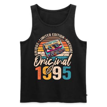 Vintage geboren 1995 Geburtstag Original 1995 - Männer Premium Bio Tank Top - Schwarz - Vorne - Michal (187cm)