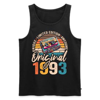 Vintage geboren 1993 Geburtstag Original 1993 - Männer Premium Bio Tank Top - Schwarz - Vorne - Michal (187cm)