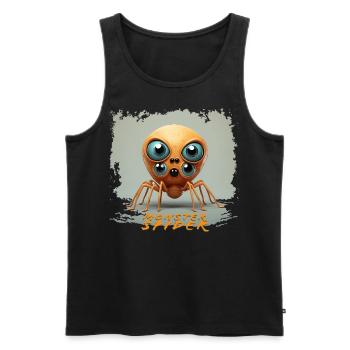 Monster Spinne: Knuffiges Monster mit Kulleraugen - Männer Premium Bio Tank Top - Schwarz - Vorne - AI Model Male 178 light (178cm)