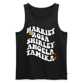 Rétro Groovy Pride Harriet Rosa Shirley Angela - Débardeur bio Premium Homme - noir - Devant - Michal (187cm)