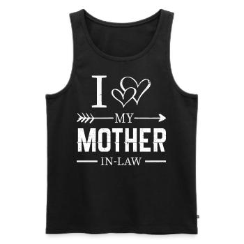 I Love My Mother in Low Son in Law Gifts - Männer Premium Bio Tank Top - Schwarz - Vorne - Michal (187cm)