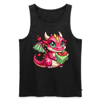 Colorful Dragon - Men's Premium Organic Tank Top - black - Front - Michal (187cm)