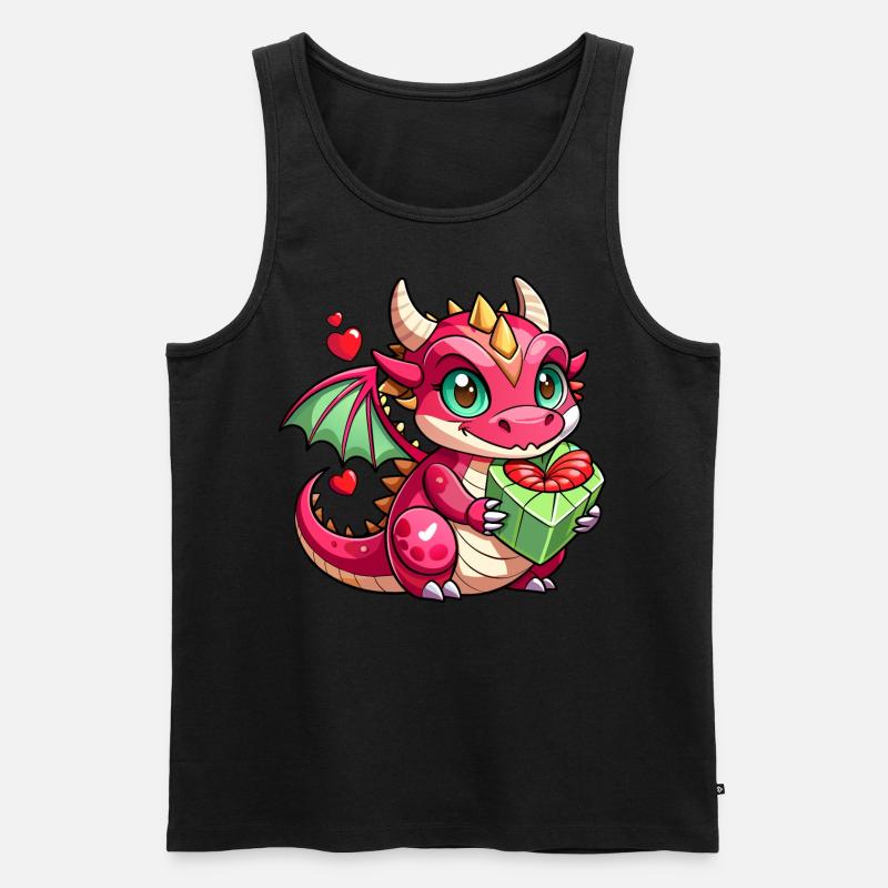 Farbenfroher Drache - Männer Premium Bio Tank Top - Schwarz