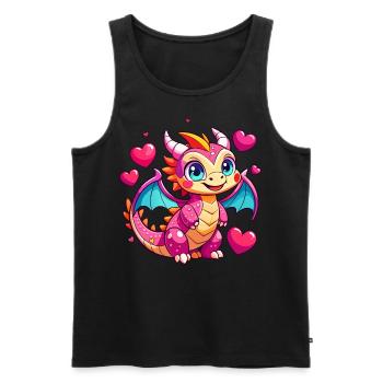 Colorful Dragon - Men's Premium Organic Tank Top - black - Front - Michal (187cm)