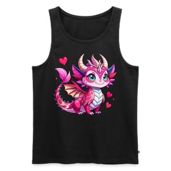 Colorful Dragon - Men's Premium Organic Tank Top - black - Front - Michal (187cm)