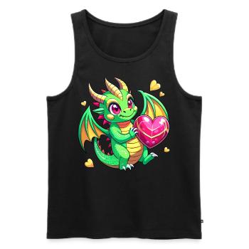 Dragon coloré - Débardeur bio Premium Homme - noir - Devant - AI Model Male 178 light (178cm)