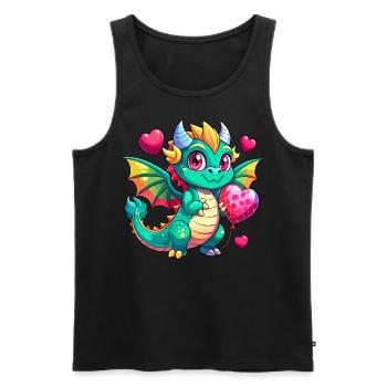 Colorful Dragon - Men's Premium Organic Tank Top - black - Front - Michal (187cm)
