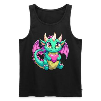 Colorful Dragon - Men's Premium Organic Tank Top - black - Front - Michal (187cm)