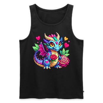 Colorful Dragon - Men's Premium Organic Tank Top - black - Front - Michal (187cm)