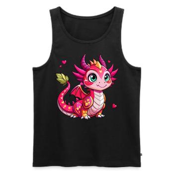 Colorful Dragon - Men's Premium Organic Tank Top - black - Front - Michal (187cm)
