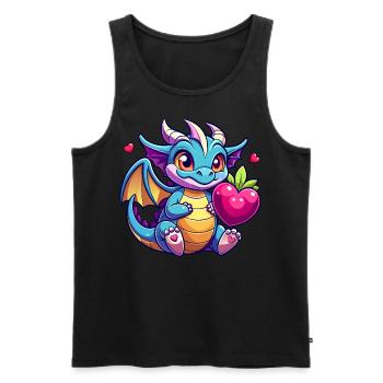 Colorful Dragon - Men's Premium Organic Tank Top - black - Front - Michal (187cm)