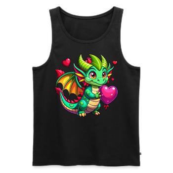 Farbenfroher Drache - Männer Premium Bio Tank Top - Schwarz - Vorne - Michal (187cm)