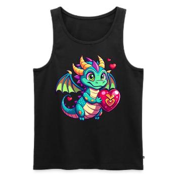 Dragon coloré - Débardeur bio Premium Homme - noir - Devant - AI Model Male 178 light (178cm)
