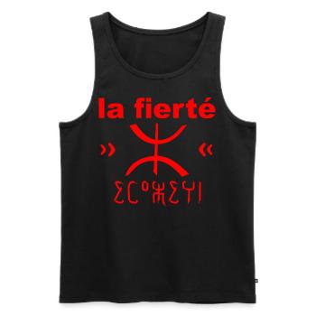 La fierté Amazigh Rif - Débardeur bio Premium Homme - noir - Devant - AI Model Male 178 light (178cm)