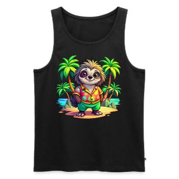 Paresseux mignon des vacances - Débardeur bio Premium Homme - noir - Devant - Michal (187cm)