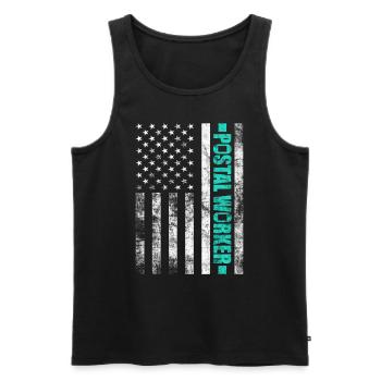Postier Facteur Facteur USA Flag Mailman - Débardeur bio Premium Homme - noir - Devant - Michal (187cm)