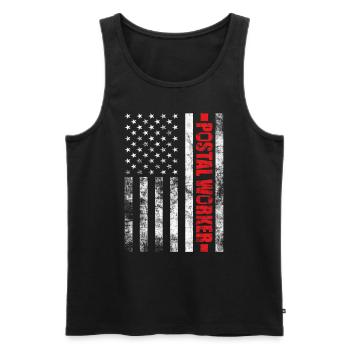 Postier Facteur Facteur USA Flag Mailman - Débardeur bio Premium Homme - noir - Devant - Michal (187cm)