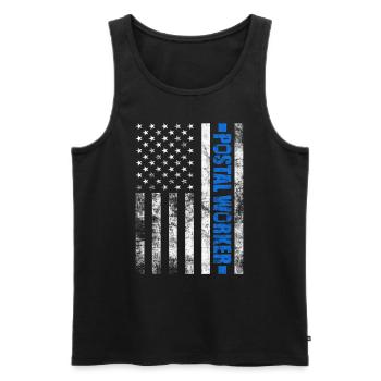 Postier Facteur Facteur USA Flag Mailman - Débardeur bio Premium Homme - noir - Devant - Michal (187cm)