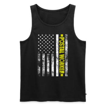 Postier Facteur Facteur USA Flag Mailman - Débardeur bio Premium Homme - noir - Devant - Michal (187cm)
