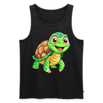 Mega Cute Turtle - Men's Premium Organic Tank Top - black - Front - AI Model Male 178 light (178cm)