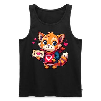 Liebesbotschaft tragendes Tier - Männer Premium Bio Tank Top - Schwarz - Vorne - AI Model Male 178 light (178cm)