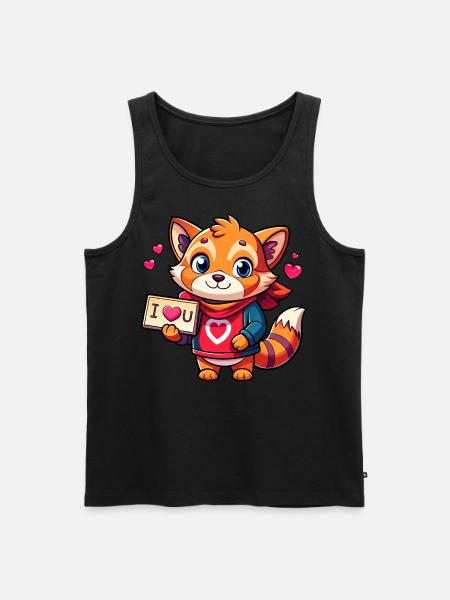 Liebesbotschaft tragendes Tier - Männer Premium Bio Tank Top - Schwarz