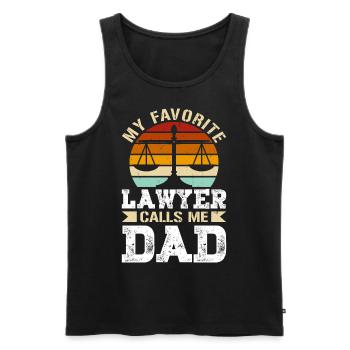 Mon avocat préféré m’appelle papa avocat cadeaux - Débardeur bio Premium Homme - noir - Devant - Michal (187cm)