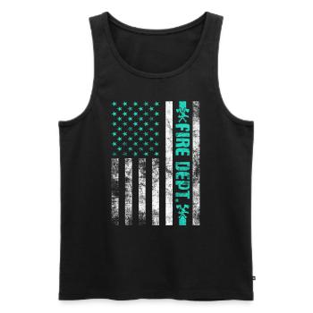 Fire Department Firefighter Fireman Firefighting - Men's Premium Organic Tank Top - black - Front - Michal (187cm)