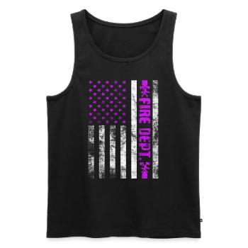 Fire Department Firefighter Fireman Firefighting - Men's Premium Organic Tank Top - black - Front - AI Model Male 178 light (178cm)