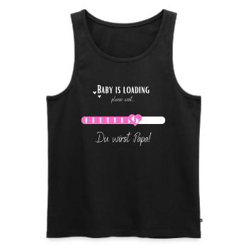 Baby is loading Du wirst Papa! Für Schwangere - Männer Premium Bio Tank Top - Schwarz - Vorne - Michal (187cm)