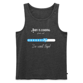 Baby is loading Du wirst Papa! Für Schwangere - Männer Premium Bio Tank Top - Anthrazit meliert - Vorne - AI Model Male 178 light (178cm)