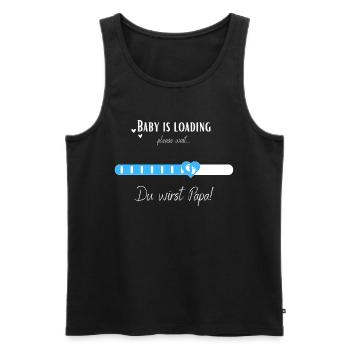 Baby is loading Du wirst Papa! Für Schwangere - Männer Premium Bio Tank Top - Schwarz - Vorne - AI Model Male 178 light (178cm)