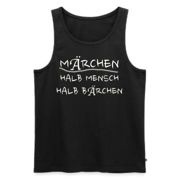 Märchen halb Mensch halb Bärchen Geschenk Spaß fun - Männer Premium Bio Tank Top - Schwarz - Vorne - Michal (187cm)