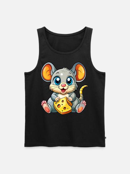 Cheese Loving Mouse - Men's Premium Organic Tank Top - black
