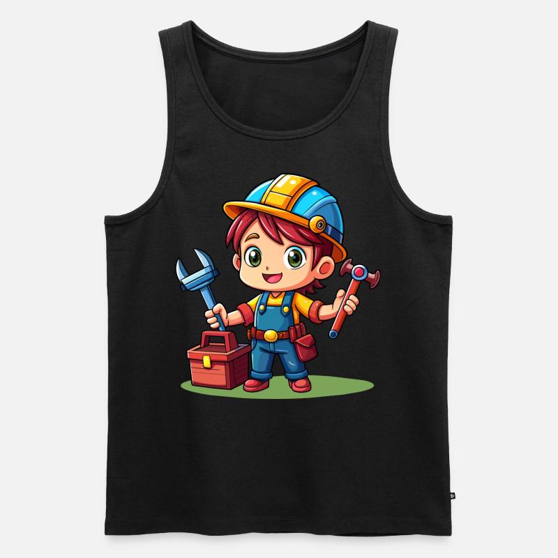 Kleiner Handwerker - Männer Premium Bio Tank Top - Schwarz