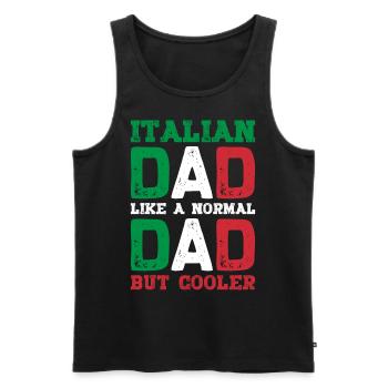 Papa italien Italie drapeau cadeaux pour les hommes fête des pères - Débardeur bio Premium Homme - noir - Devant - Michal (187cm)