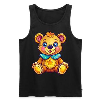 Cute Teddy - Men's Premium Organic Tank Top - black - Front - Michal (187cm)