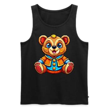 Cute Teddy - Men's Premium Organic Tank Top - black - Front - Michal (187cm)