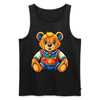 Cute Teddy - Men's Premium Organic Tank Top - black - Front - Michal (187cm)