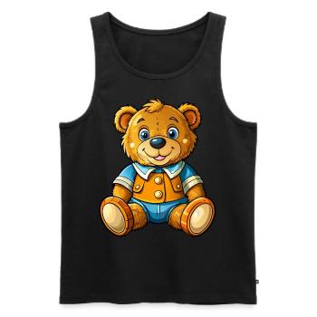 Cute Teddy - Men's Premium Organic Tank Top - black - Front - Michal (187cm)
